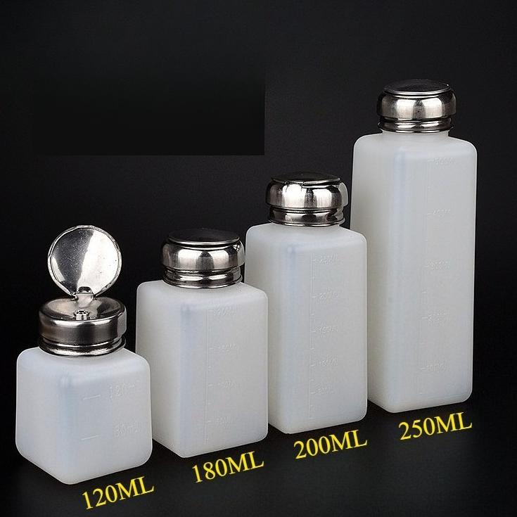 120/180/200/250ML Portable Press Empty Refillable Bottle Liquid Alcohol Pump Cleaner Acetone Water Remover Dispenser 200ml белый