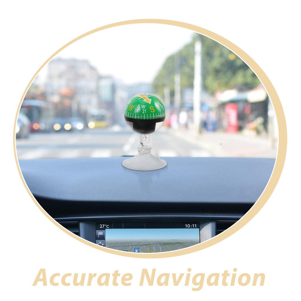 Mini Car Compass Suction Cup Mount for Dashboard Or Windshield High Precision Directional Guide for Outdoor Driving
