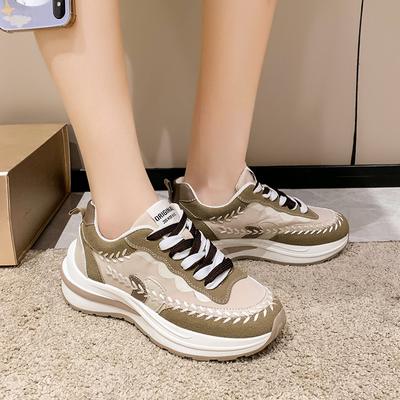 2024 Nouvelles Baskets Décontractées pour Femmes Confortables Automne Hiver Baskets Chunky à Lacets Antidérapantes à Plateforme Chaussures de Course Baskets d'Entraînement pour Femmes