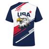 Unisex Vintage Style Soccer Fan Jersey USA Eagle Graphic Print Short Sleeve Crew Neck T-Shirt for Casual Wear and Sports