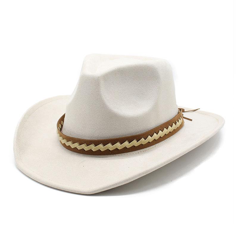 Panama Hat Men'S Ladies British Wool Suede Jazz Top Hat Western Cowboy Hat