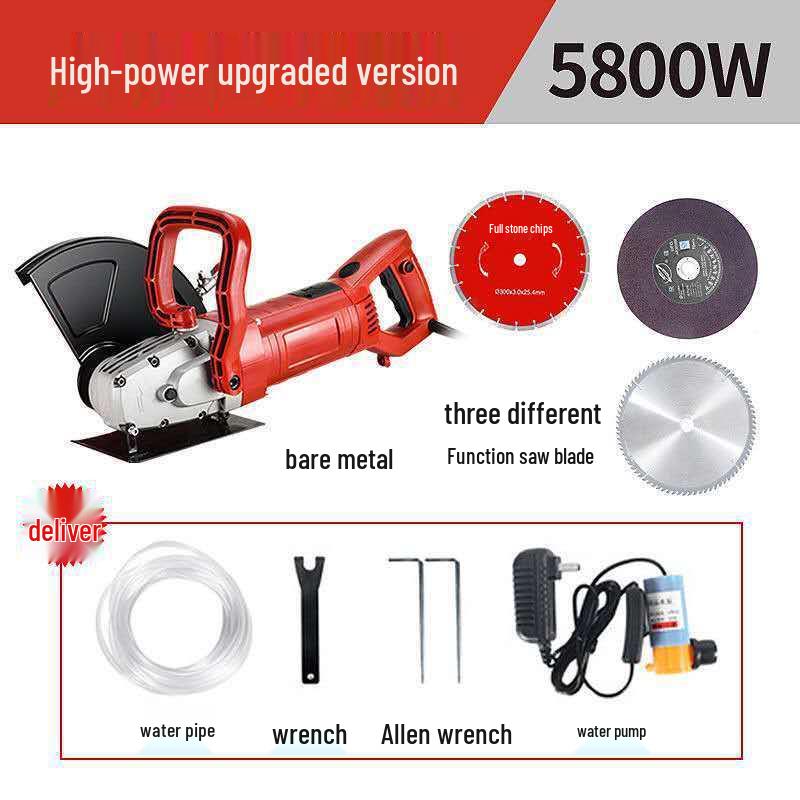 Multi-Functional Dust-Free Handheld Wall and Concrete Grooving Machine