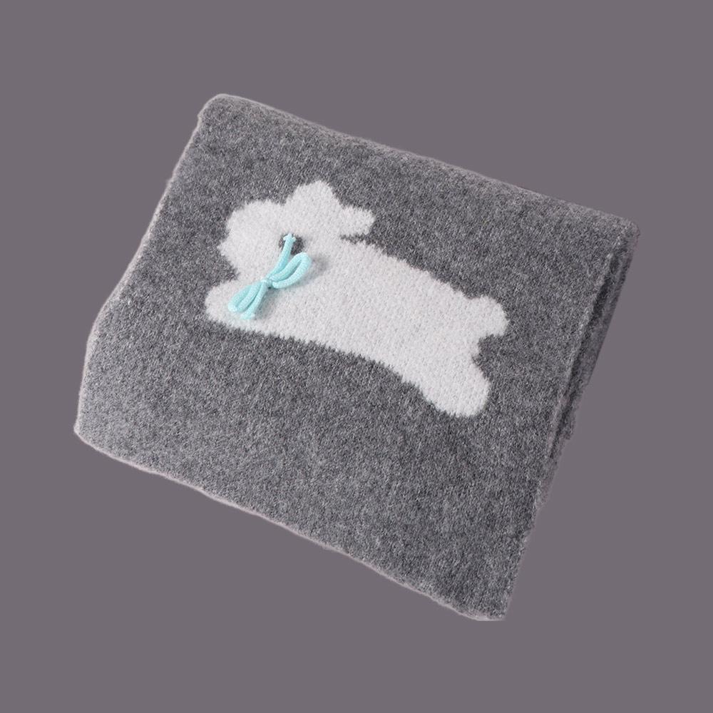 Warmer Cartoon Thick Shawl Soft Long Scarf Large Rabbit Knitted Scarf  Winter