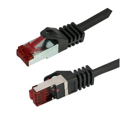 LAN Network Cable RJ45 Cat.6 S/FTP 1m Ethernet Patchcord PoE LSZH Black