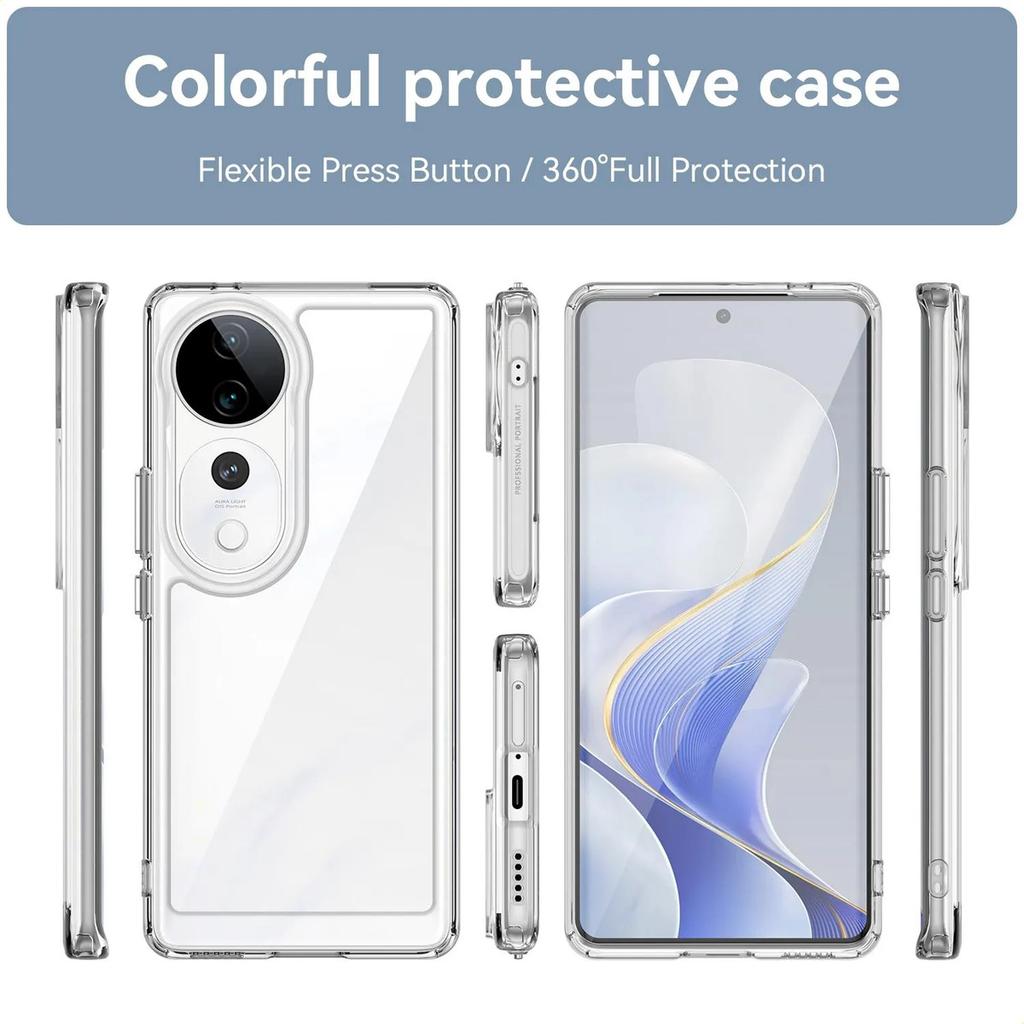 Phone Case For Phone Case For Vivo V40 5g,Clear Transparent Phone Case Cover For Vivo V40 5g
