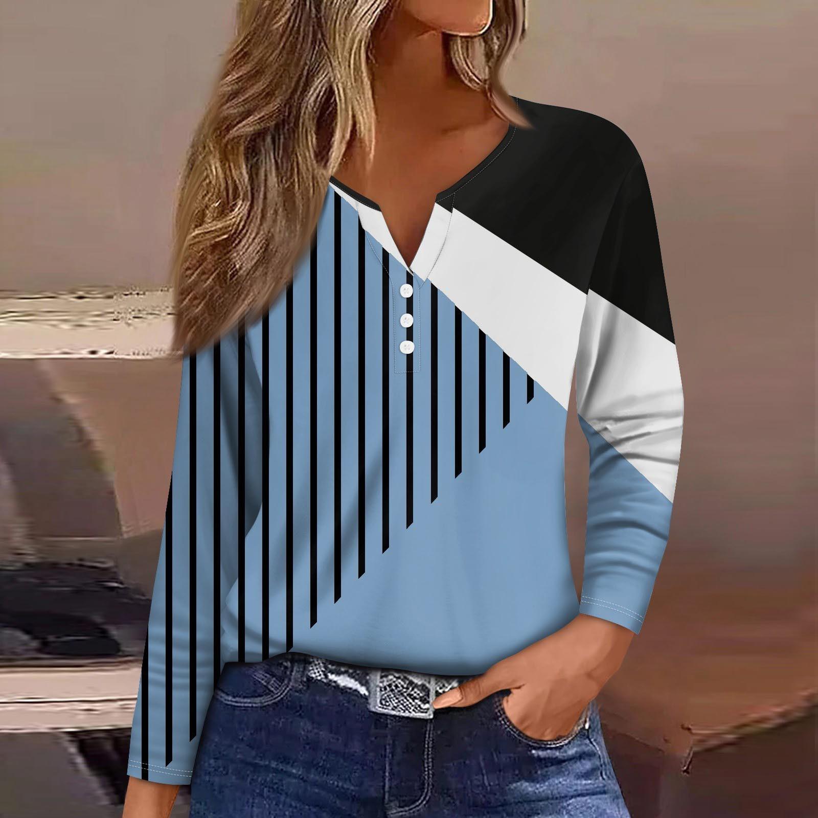 Жен. Футболка Футболка Пуговицы Цветочный принт Длинный рукав Повседневные Выходные Мода — фото 6