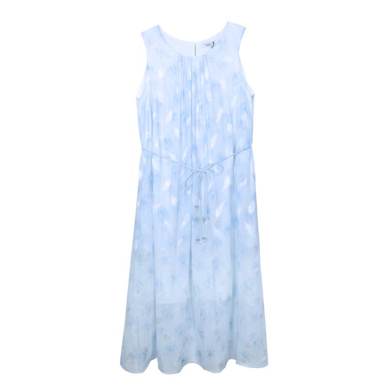 

Betu Women s Feather Jacquard Ombre A-Line Vest Dress L