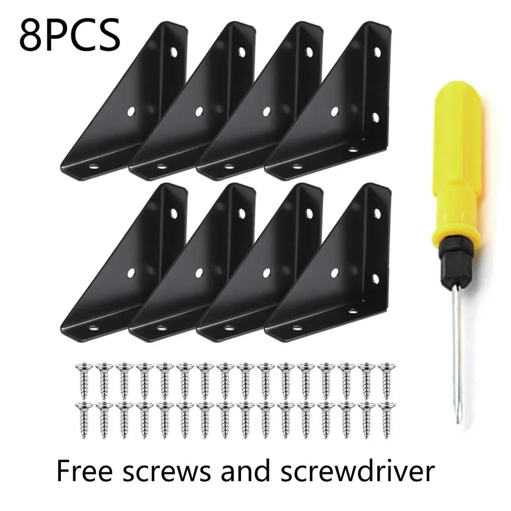 4/8/12/16pcs Angle Corner Brackets Fasteners Heavy Protector Right Triangular Angle Corner Stand Supporting Cabinet Furniture
