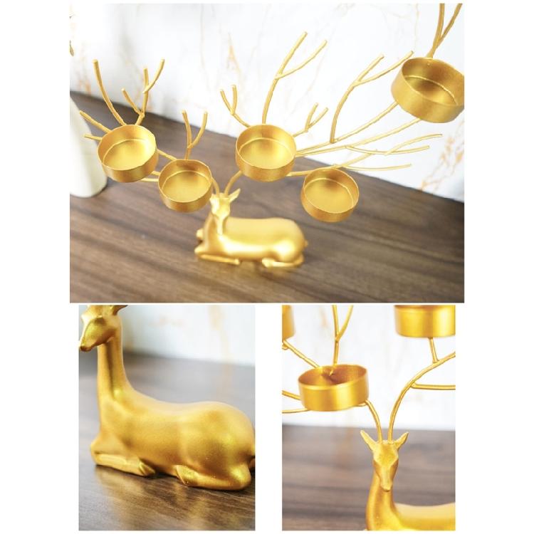 Iron Deer Candle Holder Christmas Decors Metal Wedding Candlesticks for Desk