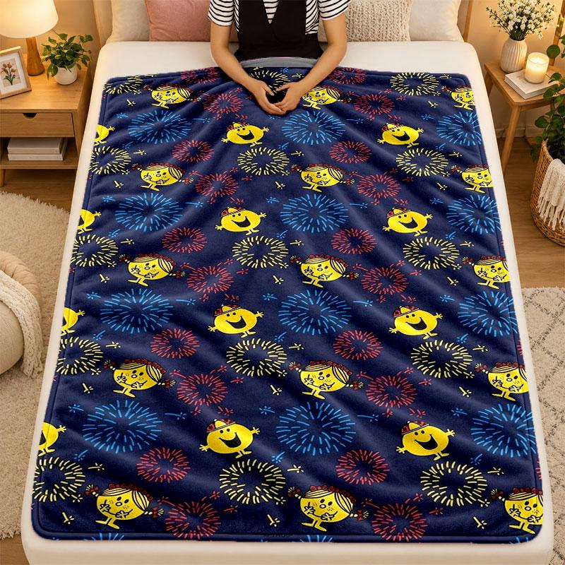 Flannel BlanketMr. Men & Little Miss Warm Soft Throw Blanket for Indoor Sofa Bed Living Room Use
