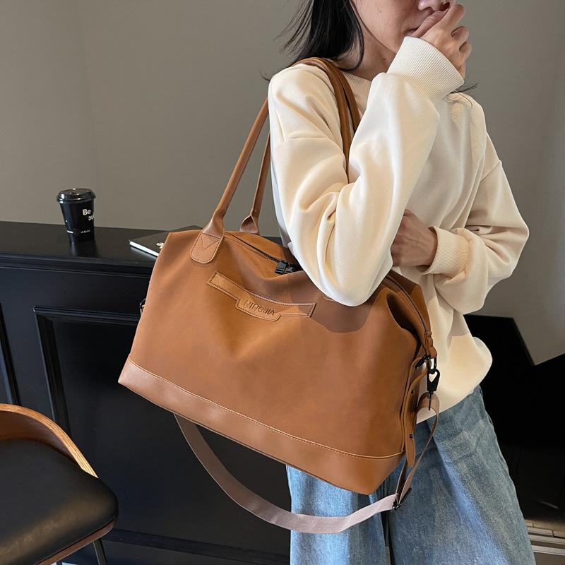 Jmg Bags Unisex Khaki A Simple And Stylish Carry-On Bag For A Lady's Business Trip, A Dry And Wet Separated Fashionable Large-Capacity Fitness Bag