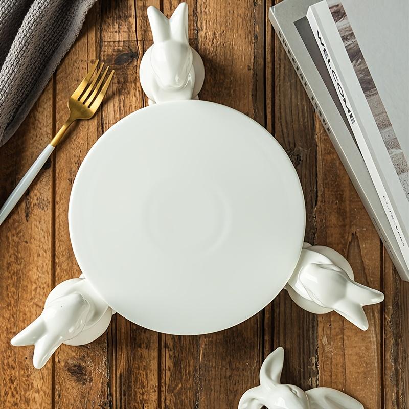Europäische Kreative Keramik-Kaninchen-Kuchenteller Hochzeit Dessertständer Obstschale Heimdekoration