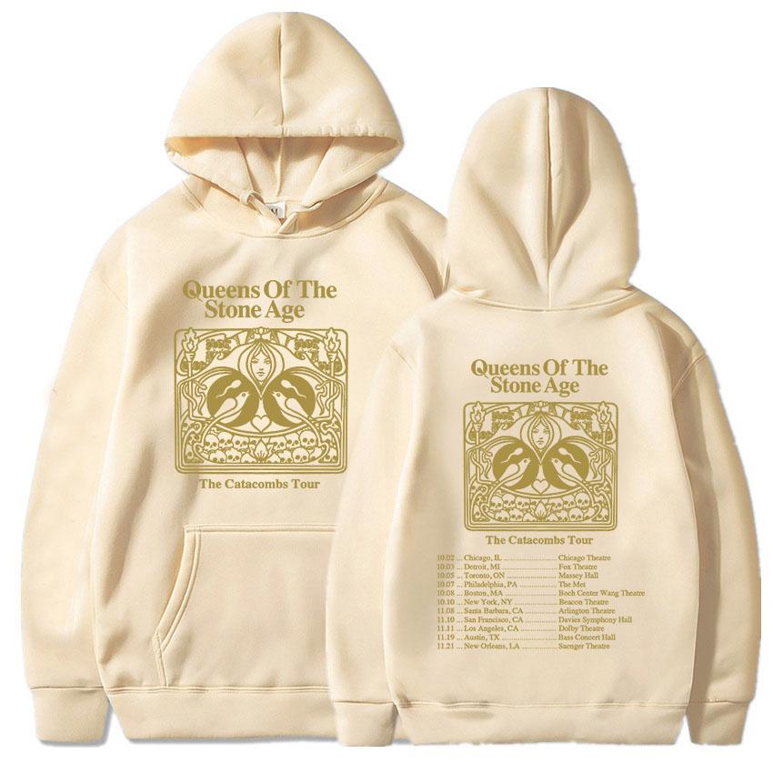 The Catacombs Tour Hoodies QUEENS OF THE STONE AGE QOTSA Sweatshirts Loose Hooded Pullovers Fashion Mens Women Clothing