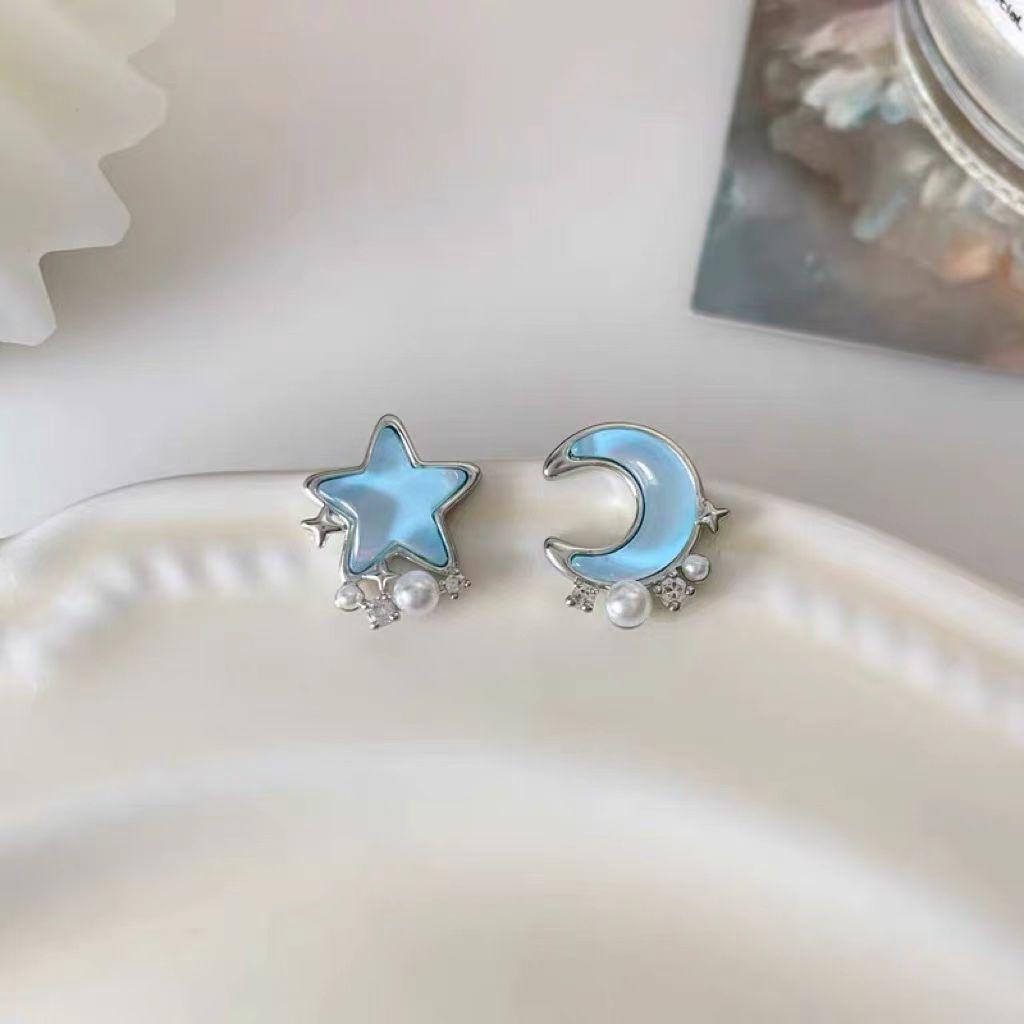 Diamond-set Love Opal Stud Earrings Design High-end Summer Earrings Niche Light Luxury High-end Versatile Earrings Jewelry