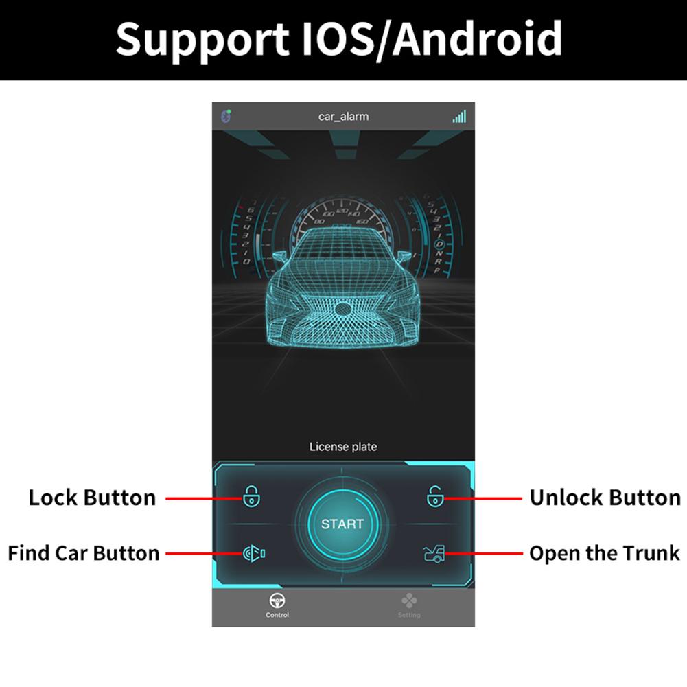 Sistem de alarmă pentru mașină Telecomandă Telecomandă automată Kit centrală APP Sistem de intrare fără cheie Închidere centralizată pentru mașină Sistem de securitate pentru mașină