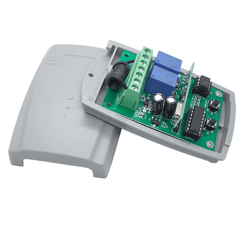 Controlador Receptor Remoto RF de 2 Canais 433MHz com Aprendizado, Códigos Fixos e Rolantes (12 / 24V)