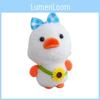 Plush Doll Duck Keychain Bag Accessories With Checkered Bow And Decor Sunflower