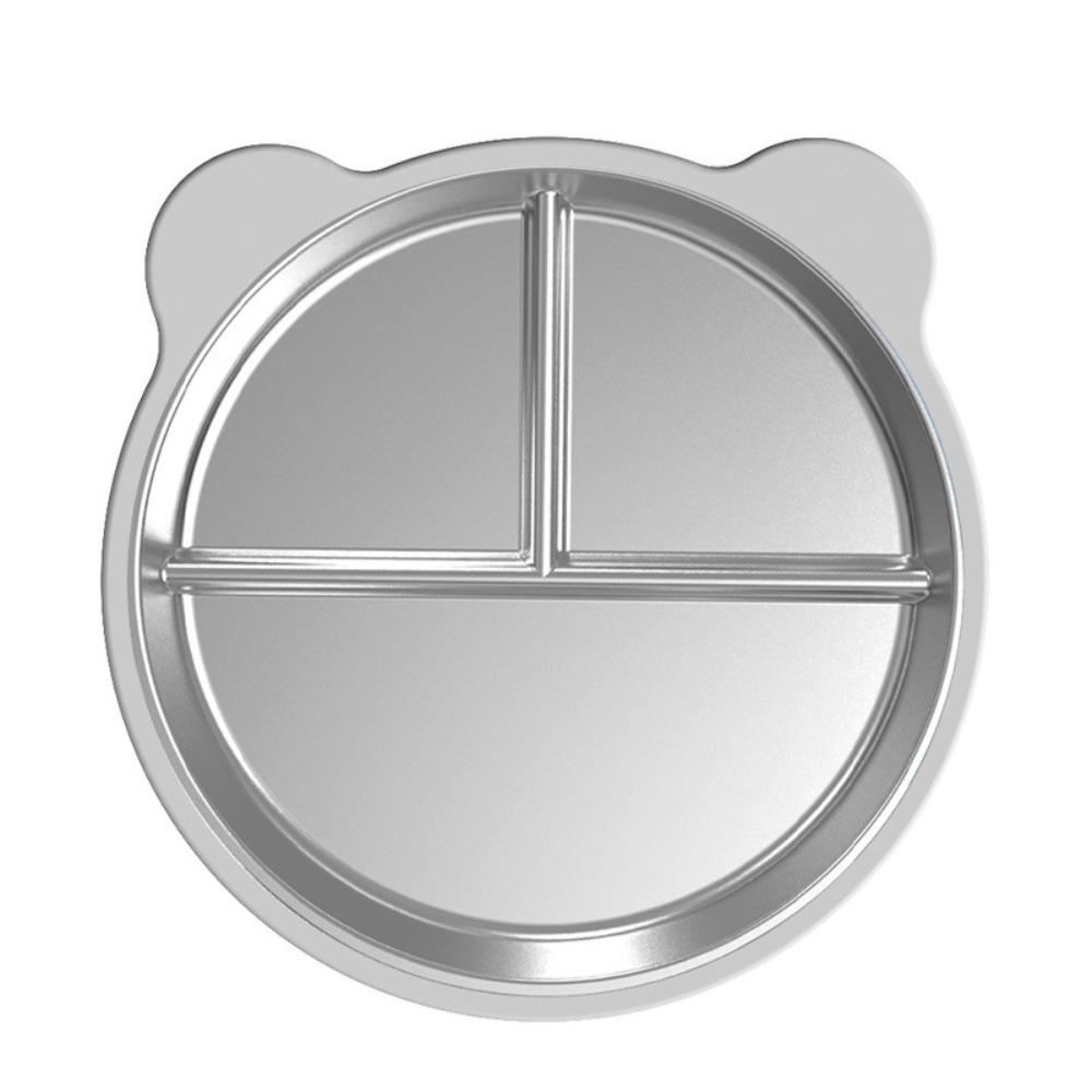 Premium Stainless Steel Cute Toddler Divided Plates Non Slip Removable Sleeves Snack Dishes Unbreakable BPA-Free Plate Home