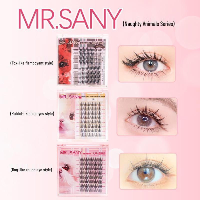 Fox-Inspired Dog Style Self-Adhesive False Eyelashes: Natural, Thick, Soft & Perfect for Beginners