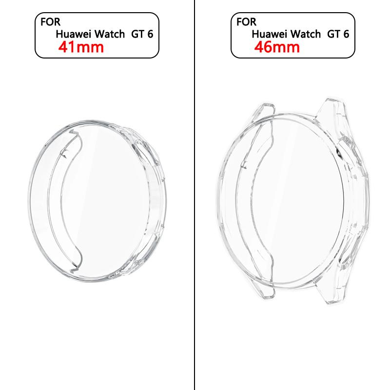 Case for Huawei Watch GT6 41mm 46mm Screen Protector Accessories Soft TPU Bumper Shell Film Anti Fall for Huawei Watch GT6 Cover for Watch GT6 41mm чистый