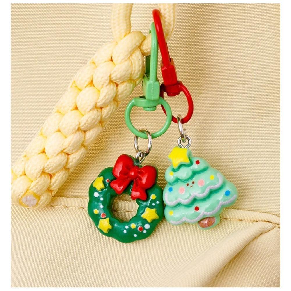Chaveiros de Natal Sacos Surpresa Esmalte Papai Noel Guirlanda Chaveiros Presentes de Festival para Mulheres Homens Charms para Bolsa Pingentes