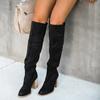 Fashion Women Fashion Casual Vintage Retro Long Knee-high Cowboy Boots Square Heel Shoes Boot Woman
