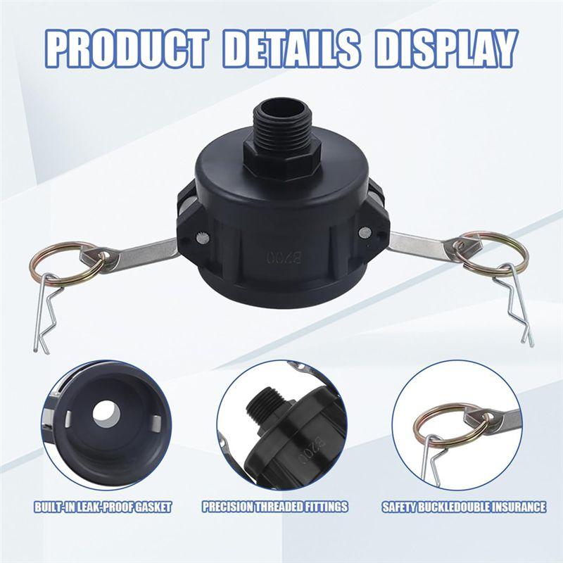 AEE4-IBC Tote Adapter, 2 Inch Cam Lock For 275-330 Gallon IBC Tote Tank, IBC Tote To Garden Hose Fittings Adapter