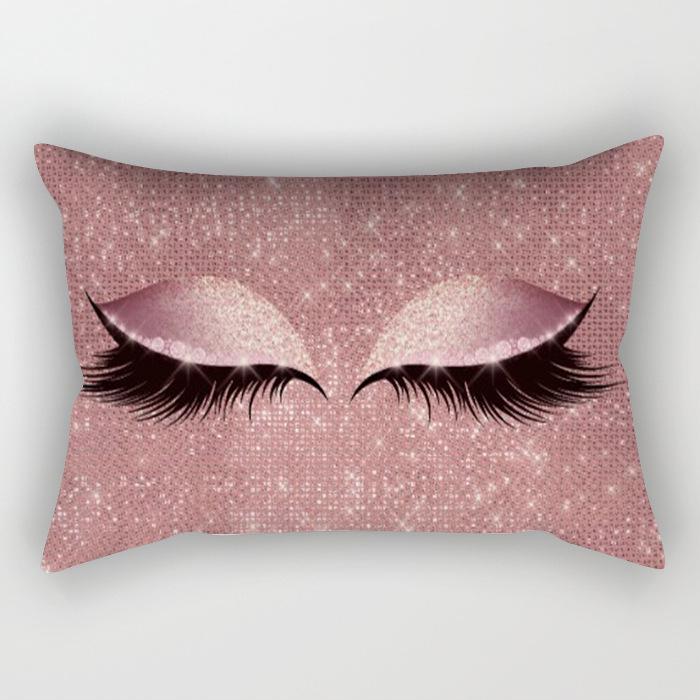 Eyelash Pillow Case European and American Fashion Sleep Waist Pillow Case Living Room Sofa Cushion Pillow Core