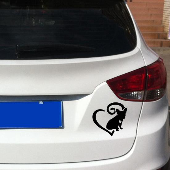 Cartoon Französische Bulldogge Frenchie Liebe Herz Vinyl Aufkleber Auto Auto Aufkleber