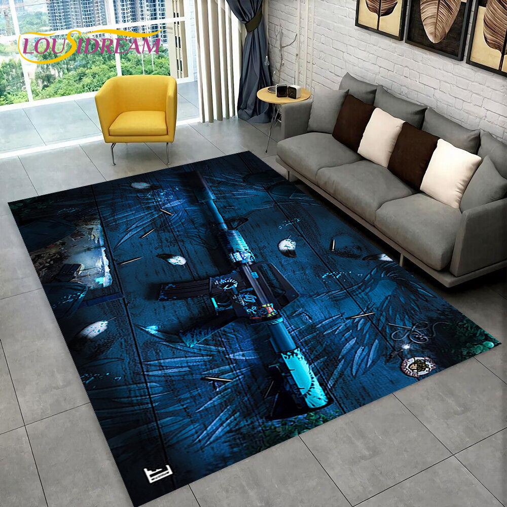 CS,USP,AK,M4,AWP,Rifle Pistol Cartridge Gun Area Rug,Carpet for Home Living Room Bedroom Sofa Doormat Decor,Non-slip Floor Mat