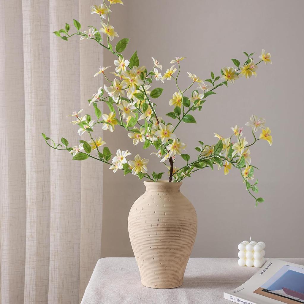 Keramisk Blomster vas Heminredning, 9 tum Gårdsstil Bordsvas Retro Vintage Vardagsrum Kök Sovrum Dekoration Keramik Dekorativa Vasar HP-FG001
