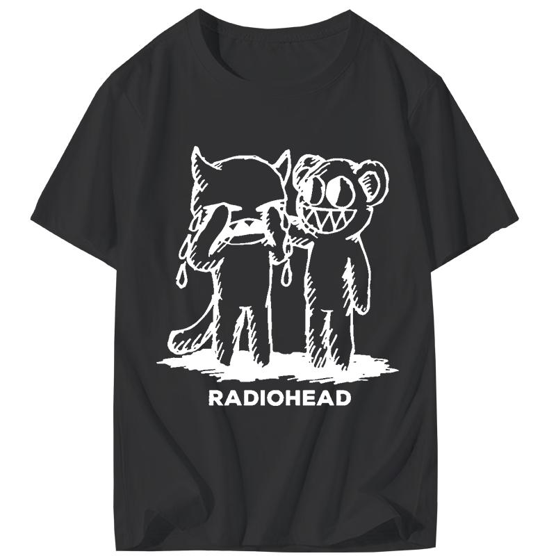 Vintage Radiohead T shirt Men Fashion Rock Band women T-shirt Tshirt Boy Tees top Short Sleeve Camisetas Men's Clothing