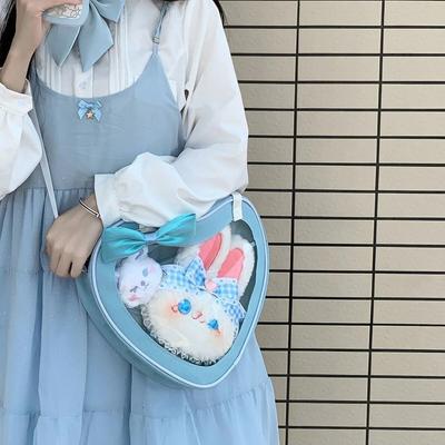 Japanese School Teenage Girls JK Bag Transparent Itabag Heart Oxford Shoulder Bags Women New Handbags Tote Anime Ita Bag Women