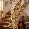 Multicolor Artificial Maple Leaf Garland Mini Pumpkin Hanging Garland  Harvest Festival Ornament
