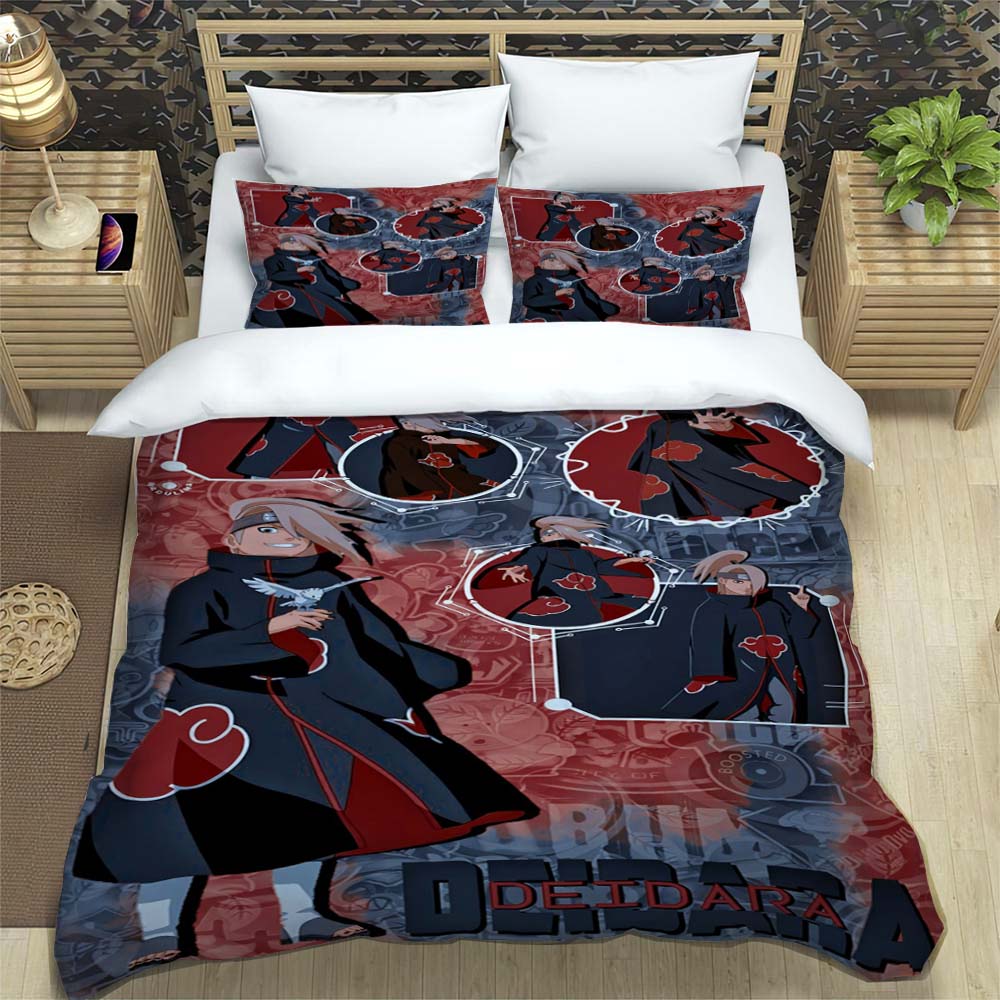 Naruto Pattern Quilt Cover With Pillowcases 3D Digital Printed Bedding Set Twin Full Queen King Children'S Gift
