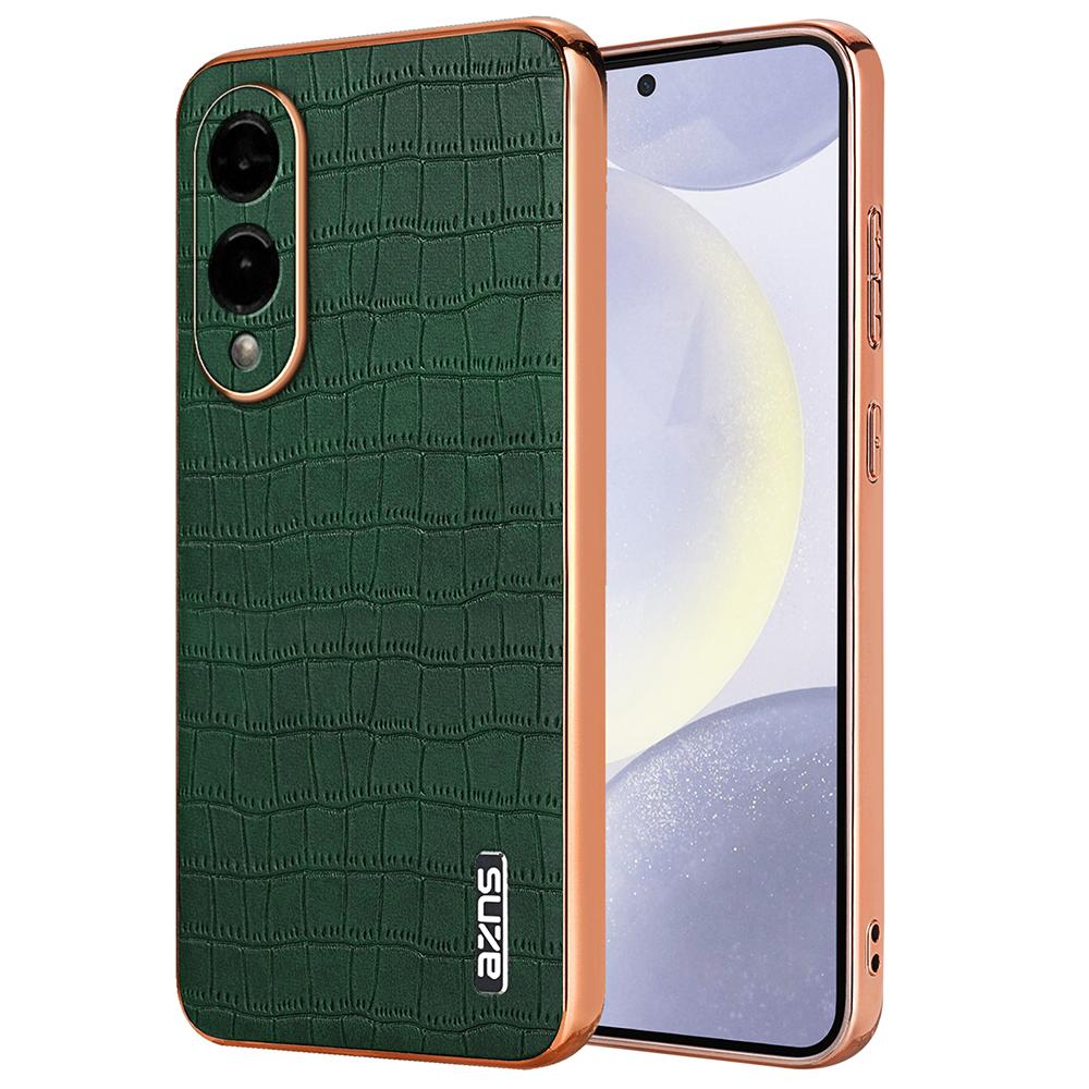 AZNS For Samsung Galaxy S25 Edge Case Electroplating Crocodile Texture PU+TPU Phone Cover