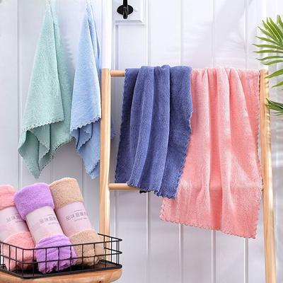 FASHION Conjunto de 5 peças de toalha de limpeza de lã coral, toalha de mão de microfibra macia de veludo coral, 35x75cm, toalha de mão lisa, 5 cores