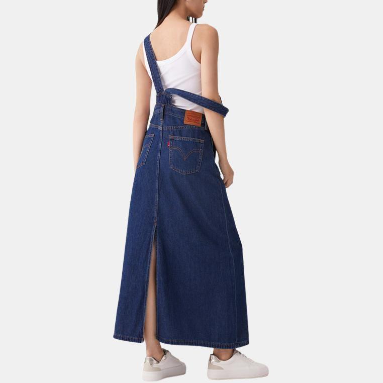 Levis Loose Simple Fashion Comfortable Overalls Women Overalls Dark-Blue 001BY-0001