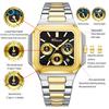 High-quality Luxury Watches For Man Fashion Original Chronograph Date Display Quartz Hands Watch Gold White Stainless Steel