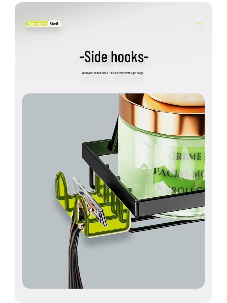 Punch-Free Bathroom Storage: Door & Wall-Mounted Rack for Showers and Washstands