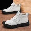Hand-stitching Leather Men Boots Split Leather Casual Leather Shoes Men Ankle Boots