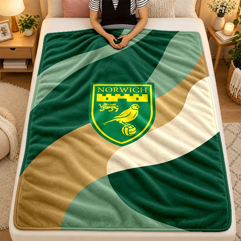 Flannel BlanketNorwich City Football Warm Soft Throw Blanket for Indoor Sofa Bed Living Room Use