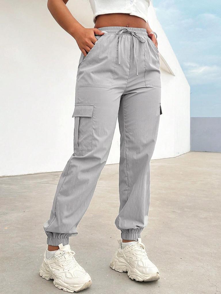Dámské rychleschnoucí padákové cargo kalhoty - Jarní/letní ležérní styl se stahovací šňůrkou 8082