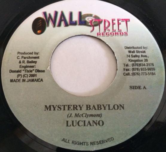 

7inch Record LUCIANO / MR. TIE - Mystery Babylon / Poor People NONE Wallstreet Reco 2001 Jamaica Reggae, Ska & Dub Used