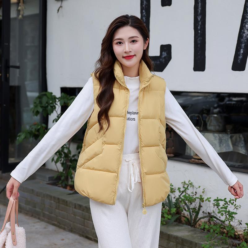 

Осенне-зимний хлопковый жилет, новый модный верхний свободный жилет, верхняя одежда, хлопковый жилет, теплый воротник-стойка, универсальный 3XL-135-70 kg