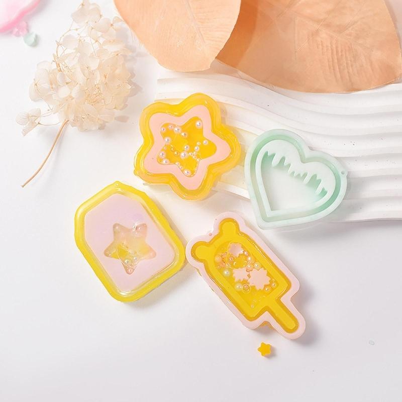 DIY Cat Claw Flower Ornament Quicksand Silicone Epoxy Mold DIY Keychain Pendant Crafting Mould for Valentine Gift