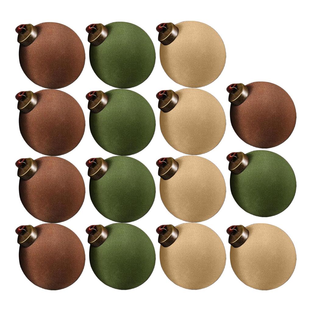 Christmas Ornament Flocked Christmas Ball 8cm 15PCS Multi-Color Shatterproof Festive Holiday Tree Decorating Accessory