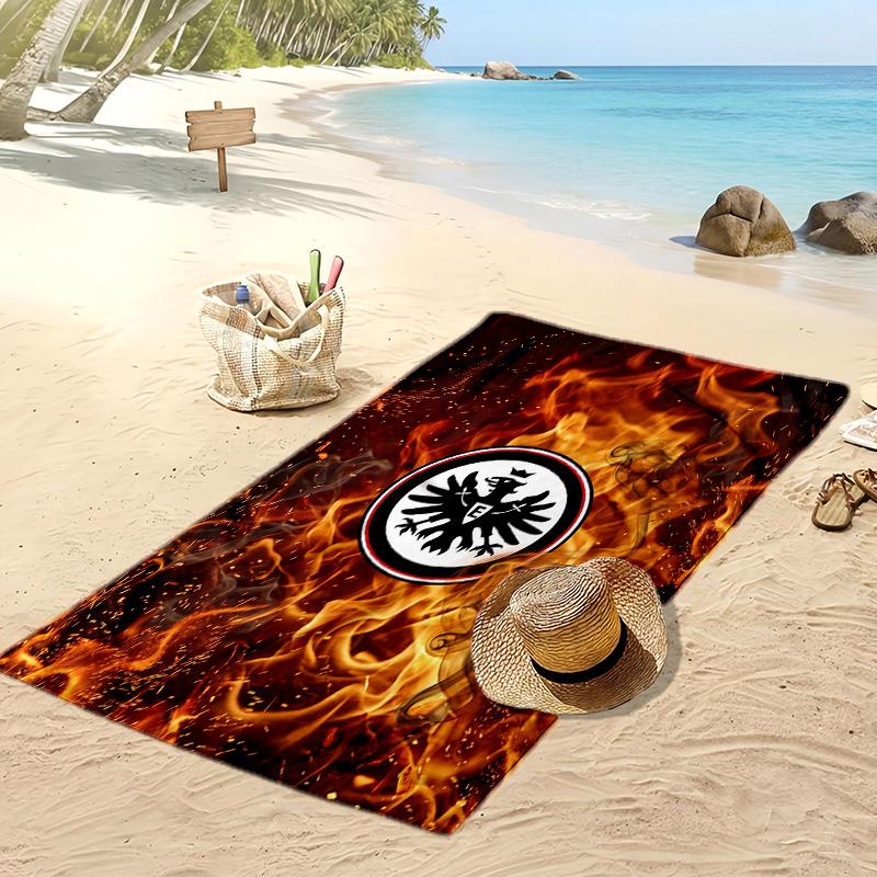 Eintracht Frankfurt Fußball Print Strandtuch, Großes Weiches Schnelltrocknendes Handtuch für Strand Camping Schwimmen