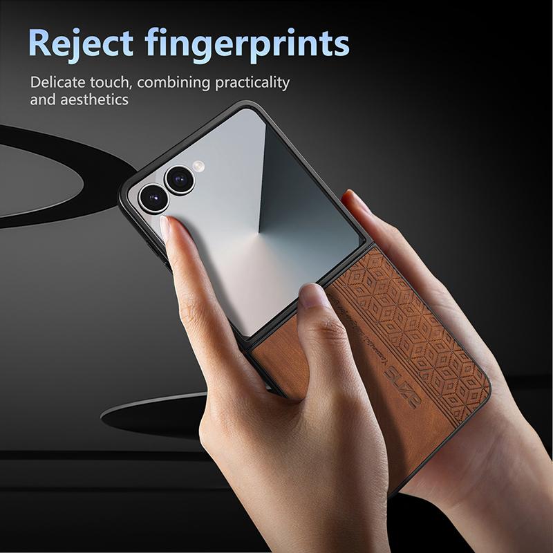 Case For Samsung Galaxy Z Flip 8 Z Flip 7 FE 6 5 4 3 Phone Case Retro Style Business Flip Cover For Samsung W25 W24 Flip Cover 5G