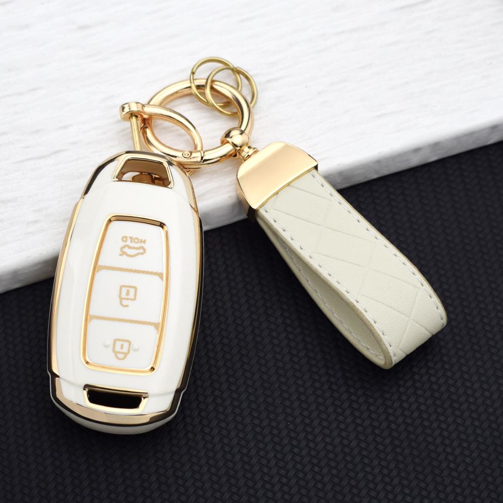 Tpu Car Key Fob Case Cover For Hyundai Elantra Grandeur Accent Solaris Sonata Palisade Kona Creta I20 I30 Ix35 Ix25 Key Chain